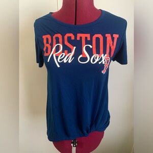 EUC MLB Boston Red Sox blue tee shirt with side knot, Size S
